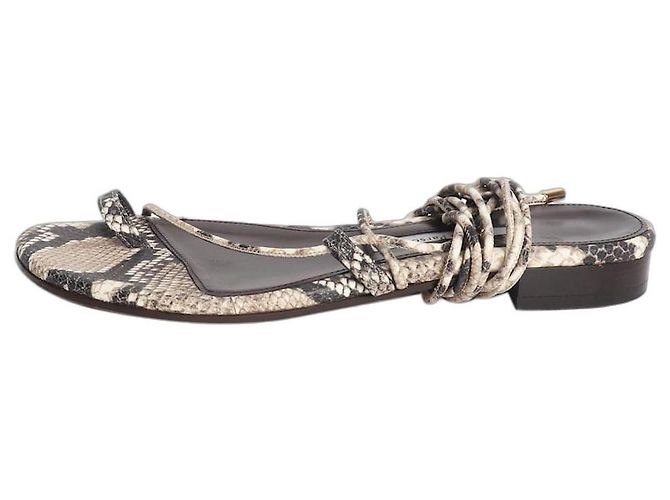 Autre Marque Braune Schlangenleder-Sandalen - Größe EU 38