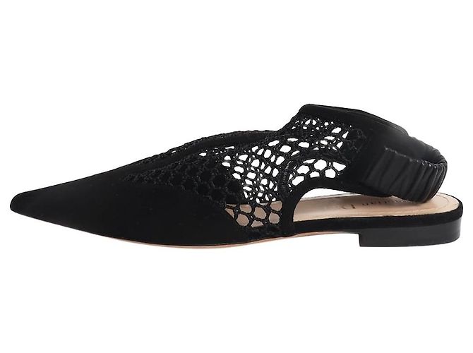 Dior Black suede and mesh slingbacks - size EU 38 (UK 5)