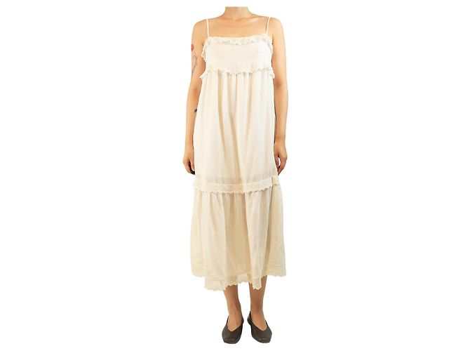 Ba&Sh Weißes besticktes Slip-Kleid - Größe S