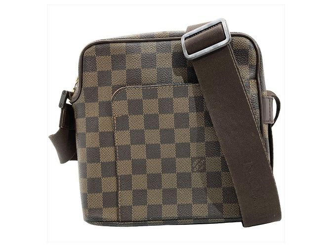 Bolsa de ombro Louis Vuitton Olaf PM Marrom Damier ebene