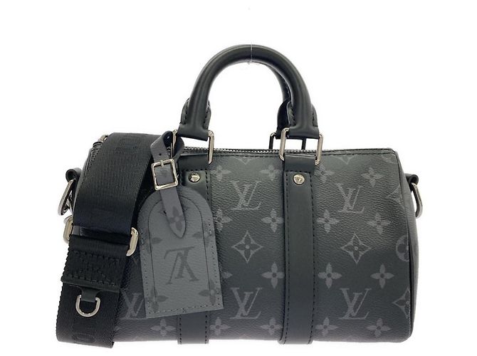 Louis Vuitton Monogram Eclipse Reverse Keepall Bandoulière 25cm Noir Gris