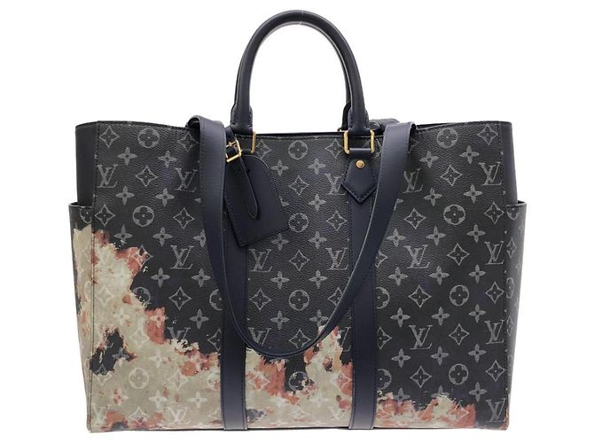 Bolsa Louis Vuitton Monogram Bleach Sac Plat Preto Azul