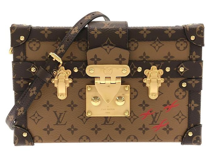 Borsa a tracolla Louis Vuitton Monogram Reverse Petite Malle Marrone