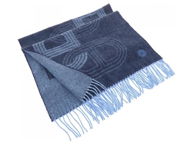 Hermès Hermes Cashmere Stole Blue Navy blue
