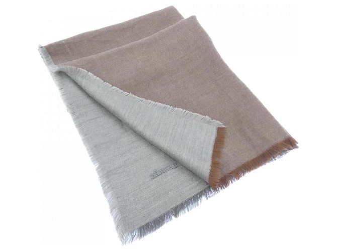 Stola in seta e cashmere Hermès Marrone Verde 