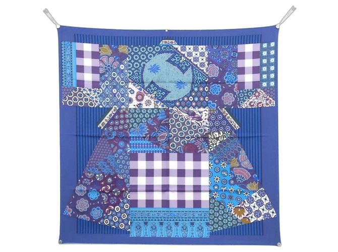 Hermès Pañuelo Hermes L'ART DU SARASA Azul