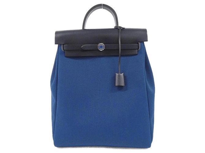 Hermès Hermes Herbag Zip-A-Do Backpack Blu Blu scuro 