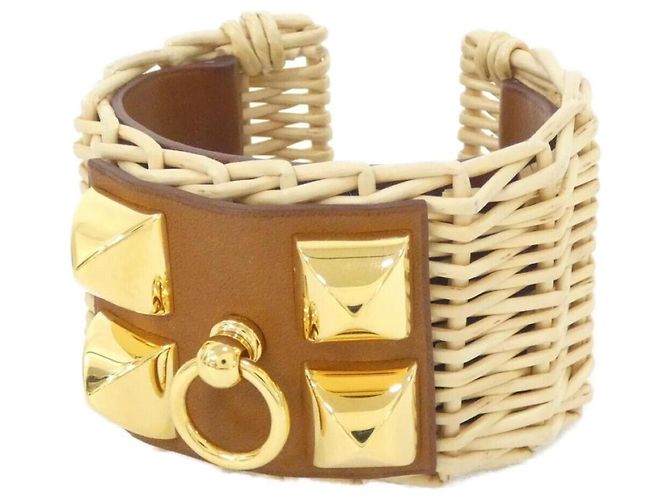 Hermes Hermès Collier de Chien Medor Picnic Bangle Vermelho Dourado