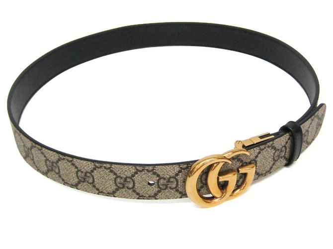 Cinturón reversible Gucci GG Emblem Negro Beige