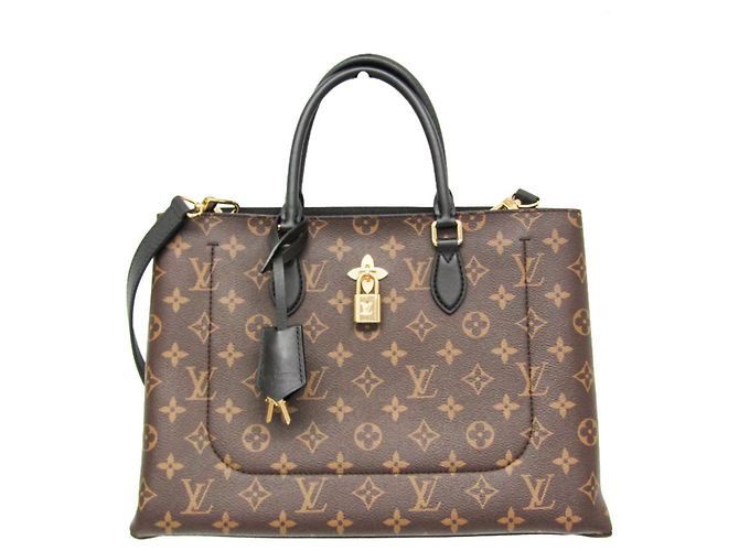 Tote Monogram Flower Louis Vuitton M43550 Marrom Preto