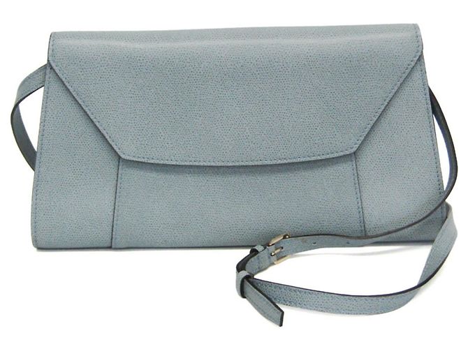 Borsa a tracolla in pelle da donna Valextra Scala Large Blu chiaro