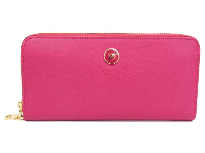 Loewe Large Zip Around Women's Leather Wallet Pink