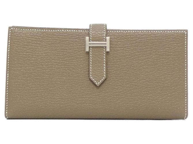 Hermès Hermes Bearn Soufflé Long Wallet Taupe