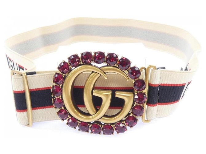 Cinto Gucci 499636 Standard Preto Vermelho Bege