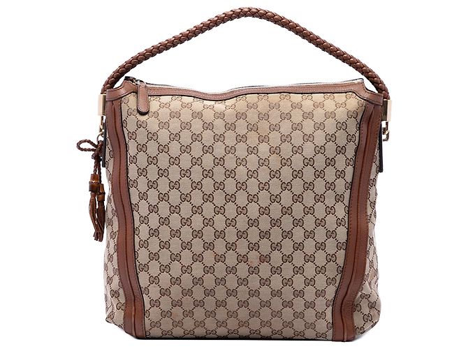 Gucci Beige GG Canvas Bella Tote