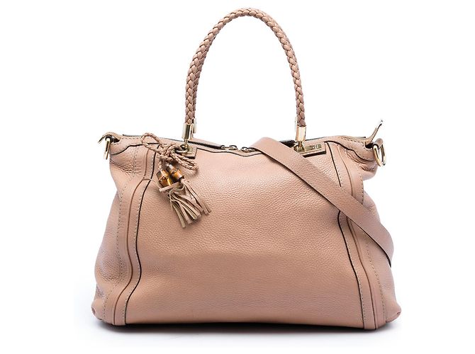 Bamboo Bolsa Tote Conversível Bella em couro de bezerro marrom Gucci
