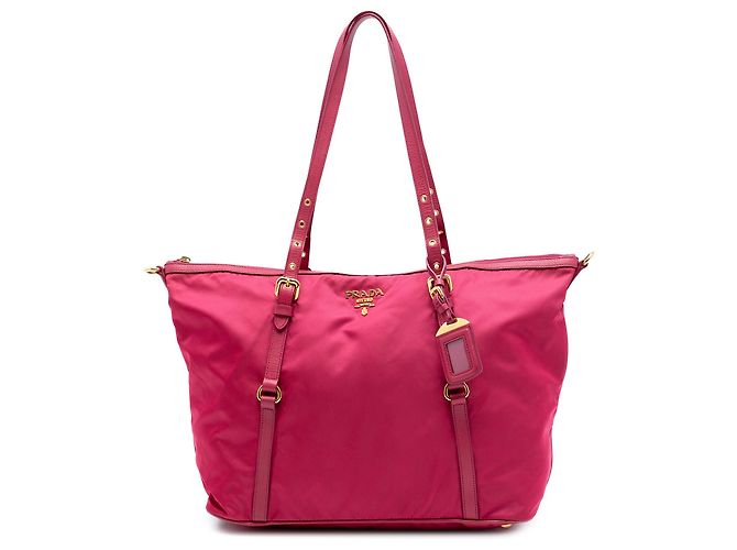 Bolsa Prada Tessuto com acabamento em Saffiano rosa