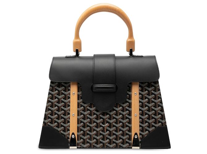 Goyard Black Goyardine Saigon Structured MM Nero