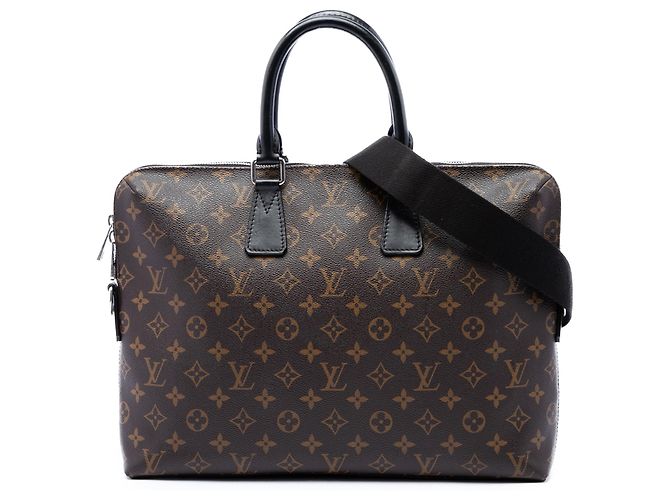 Louis Vuitton Marrone Monogram Macassar Porte Documents Jour