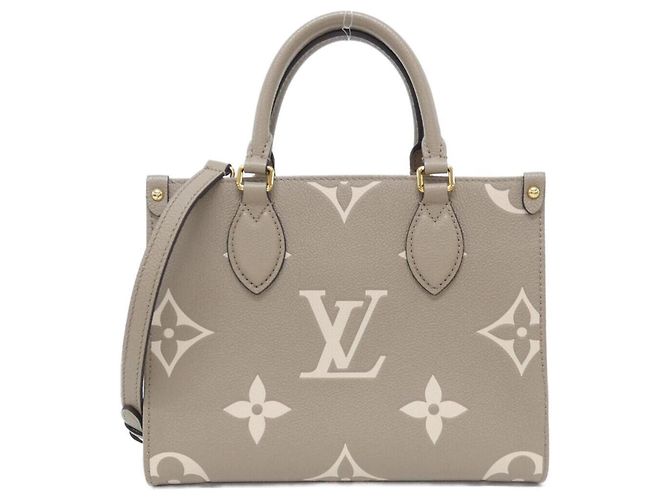 Sac à main Louis Vuitton Bicolor Monogram Empreinte OnTheGo PM Gris Écru
