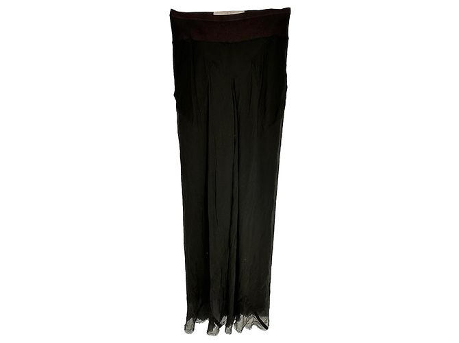 Pantaloni Rick Owens in seta nera Nero