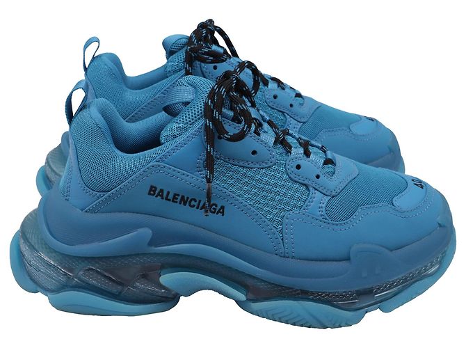 Everyday Baskets Balenciaga Clear Sole Triple S en polyester bleu