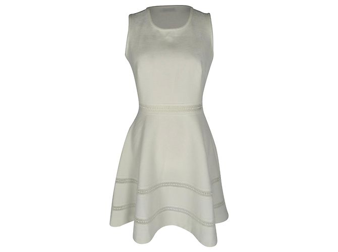 Sandro Ärmelloses Carrie Mini Kleid aus Ecru Polyester Weiß Roh