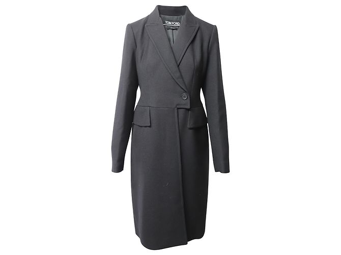 Tom Ford Coat Dress in Grey Wool Black