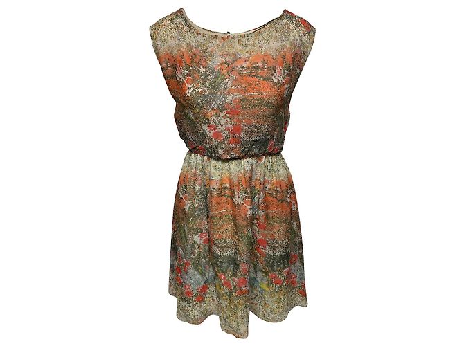Alice + Olivia Mini-Kleid mit Blumenprint aus Multicolour-Polyester Python drucken