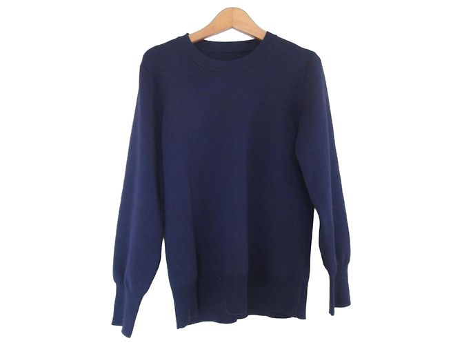Autre Marque Feinstrick-Pullover mit glatter Oberfläche STYLE DELI Blau Marineblau