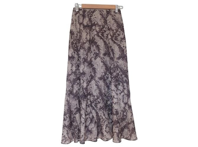 Autre Marque Gonna Mila Owen Bias Switch Python Print Beige