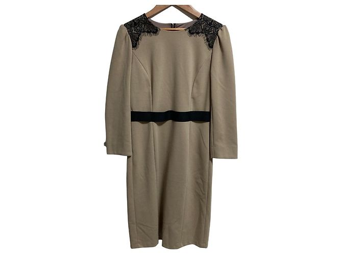 LANVIN COLLECTION Kleid mit Spitzeneinsätzen Grün