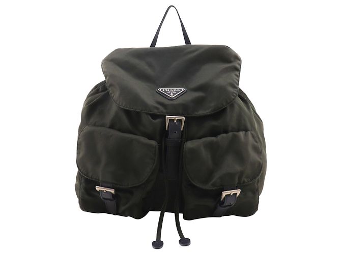 Prada Khaki Nylon Backpack