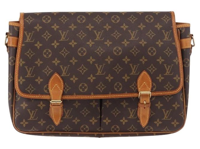 Louis Vuitton Bolsa Messenger Gibeciere Monogram Canvas GM Marrom