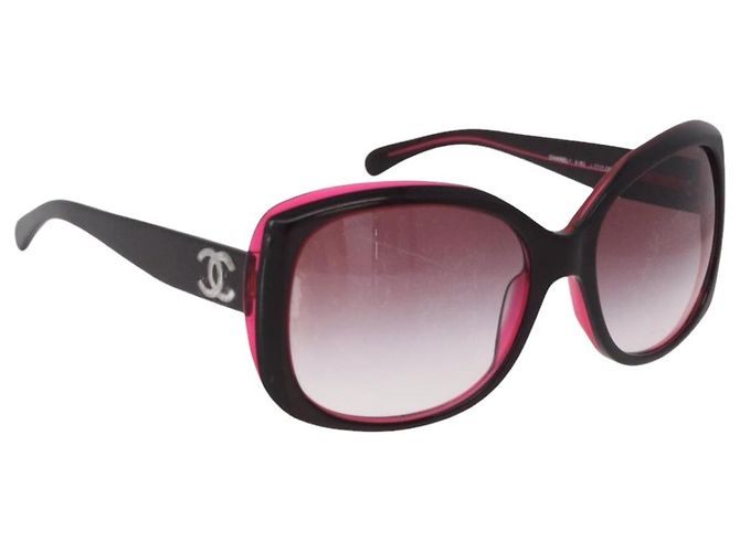 Gafas de sol CHANEL de plástico rojo CC Auth 190521 Roja