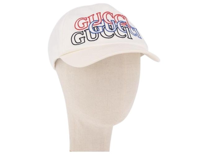 Gorra GUCCI de algodón blanco Auth BA13820V