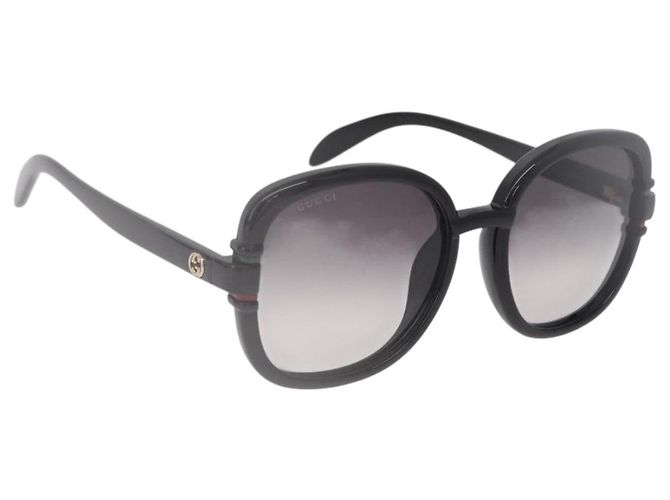 Occhiali da sole GUCCI in plastica nero e oro Auth 191416V D'oro