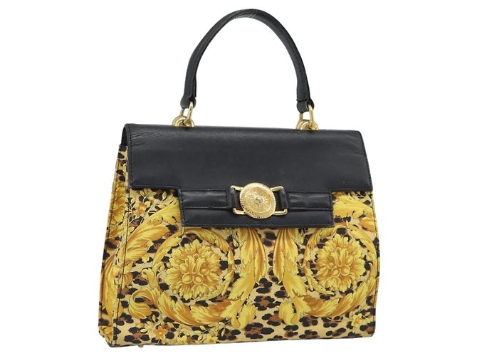 Borsa Gianni Versace in PVC e tela Giallo Oro Auth 190811 D'oro