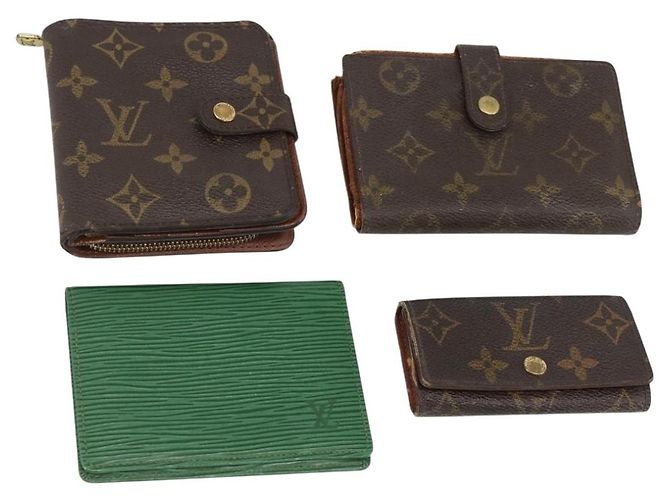 LOUIS VUITTON Monogram Epi Wallet 4 Set Green LV Auth BSZ698 Vert Monogramme
