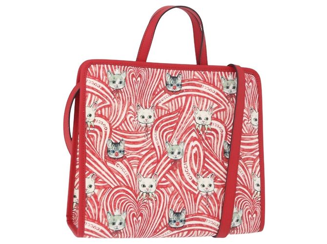 Borsa GUCCI Yuko Higuchi PVC 2way Rosso 630542 Auth 191602SM
