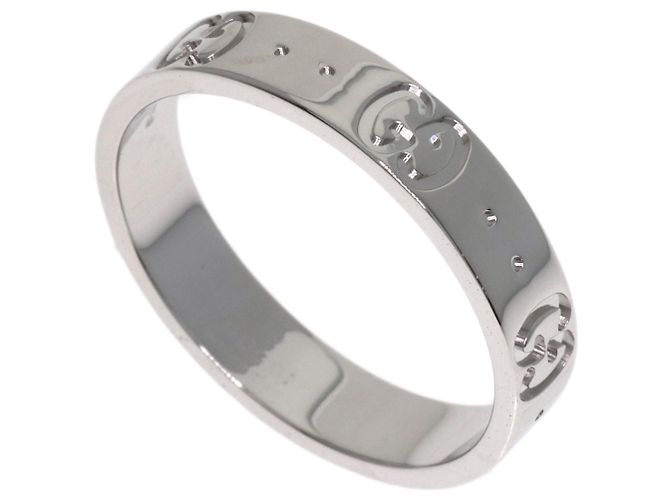 Anillo Icon Band Gucci en oro blanco de 18K