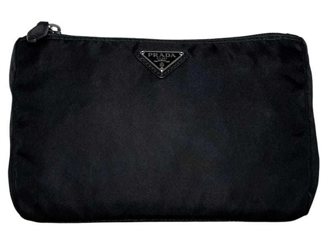 Pochette in nylon nero Prada