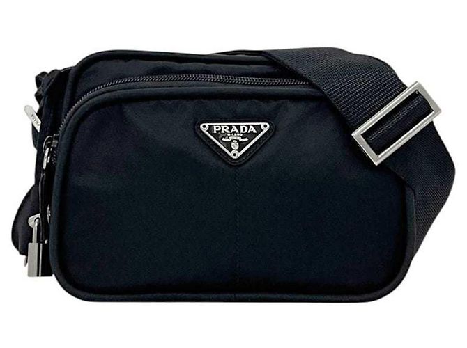 Borsa a tracolla in nylon Prada nero