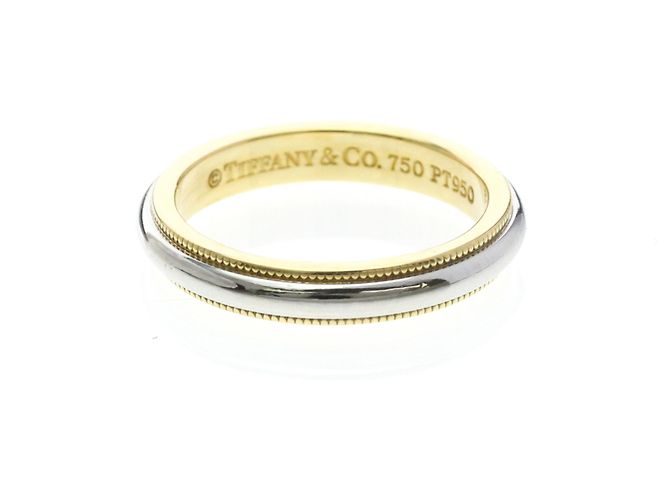 Tiffany & Co Anello Milgrain Tiffany Argento D'oro