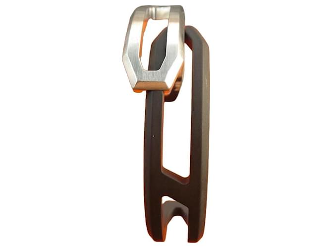 Hermès bracelet in brushed metal and matte black PVD size 4 Silvery 