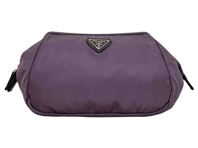 Pochette de nylon morado Prada Púrpura