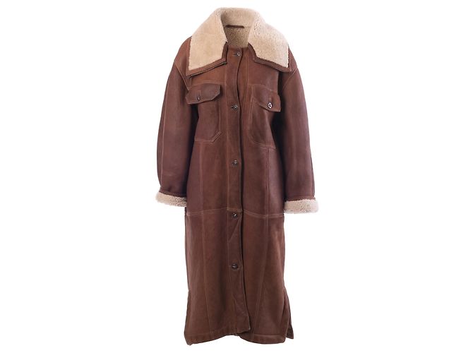 Alberta Ferretti Lammfellmantel Braun