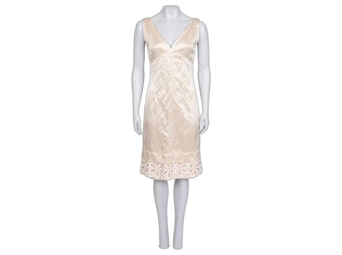 Ärmelloses Louis Vuitton Kleid Beige - Größe 36/S Gebraucht
