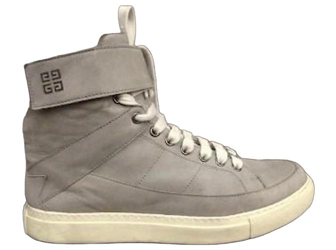 High-Top-Sneaker aus grauem Leder Givenchy