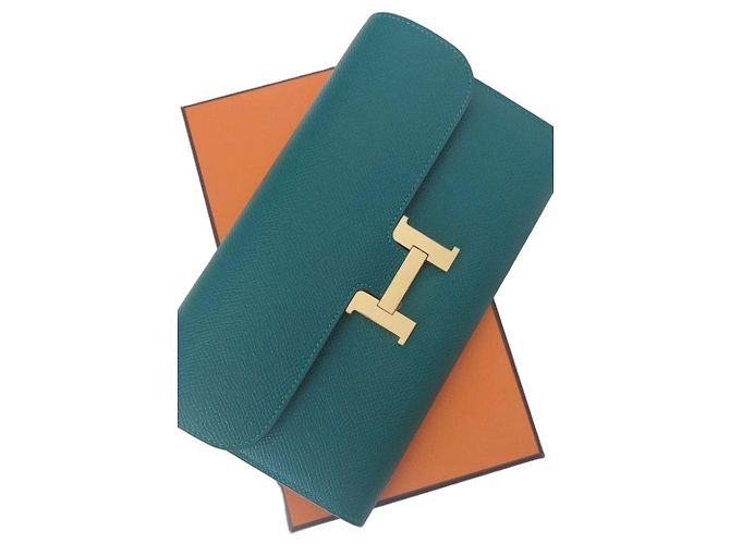Cartera Hermès Constance en piel Epsom Verde Malachite